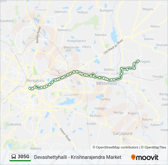 305G Bus Line Map