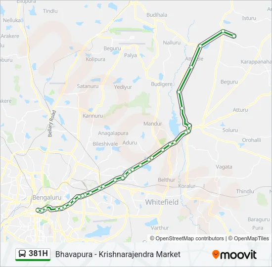 381H Bus Line Map