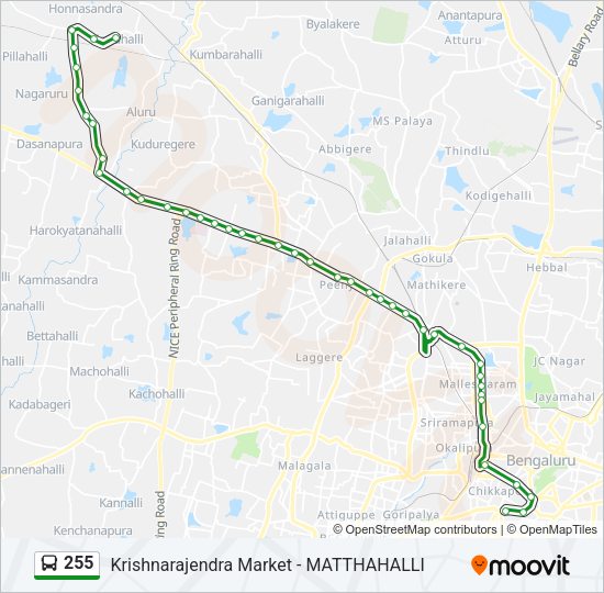 255 bus Line Map