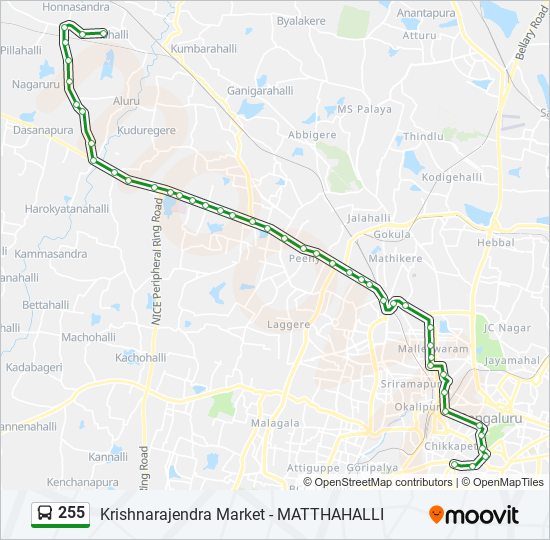 255 bus Line Map