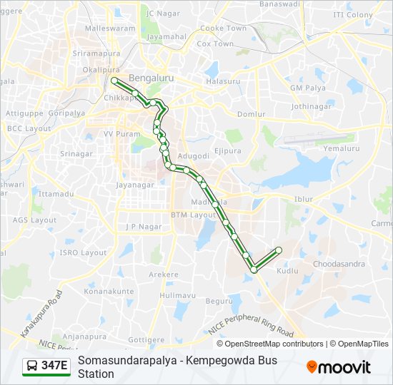 347E bus Line Map