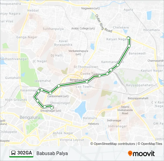 302GA Bus Line Map
