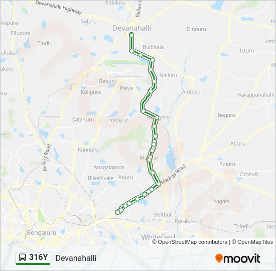 316Y Bus Line Map