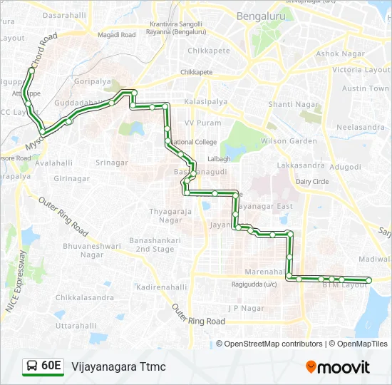 60E Bus Line Map