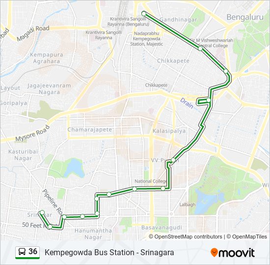 36 bus Line Map