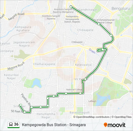 36 Bus Line Map