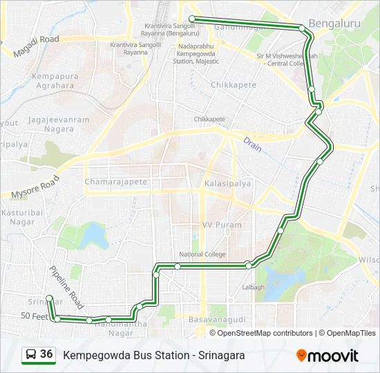 36 Bus Line Map