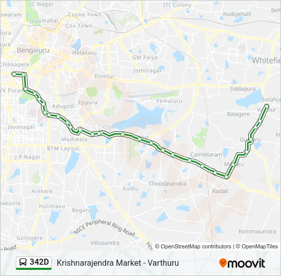 342D Bus Line Map