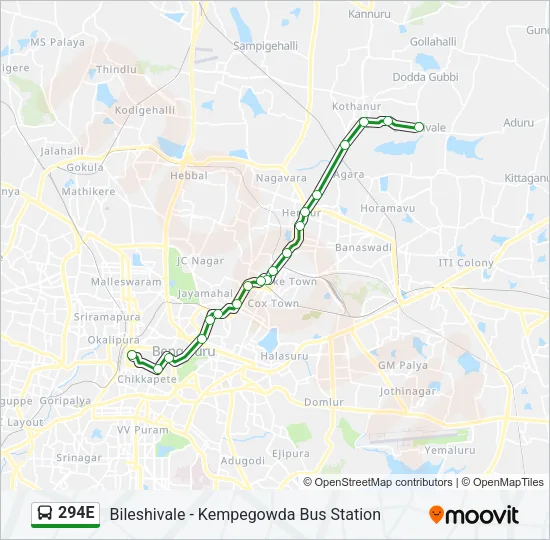 294E Bus Line Map