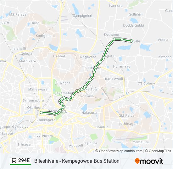 294E bus Line Map