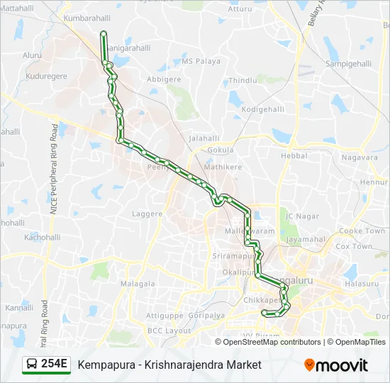 254E Bus Line Map