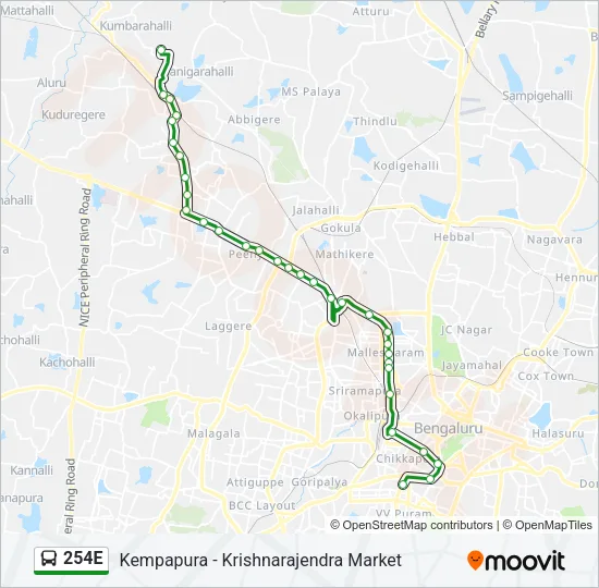 254E Bus Line Map
