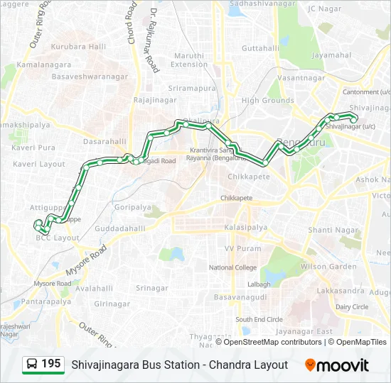195 Bus Line Map