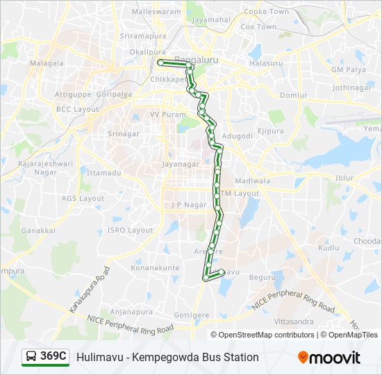 369C bus Line Map