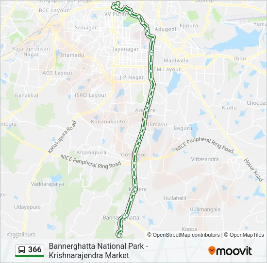 366 Bus Line Map