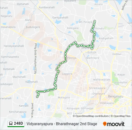 248D Bus Line Map