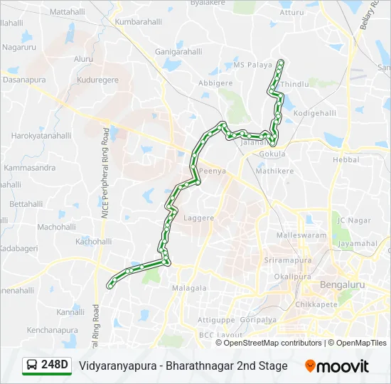 248D Bus Line Map