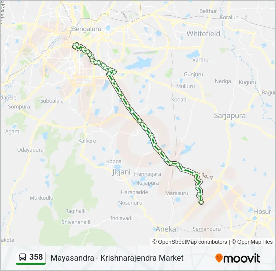358 Bus Line Map
