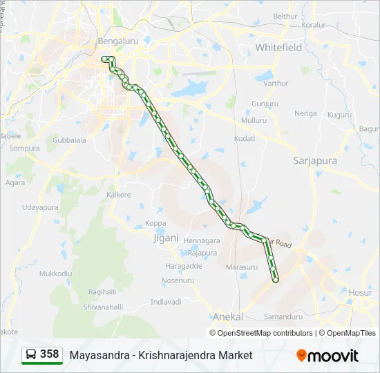 358 Bus Line Map