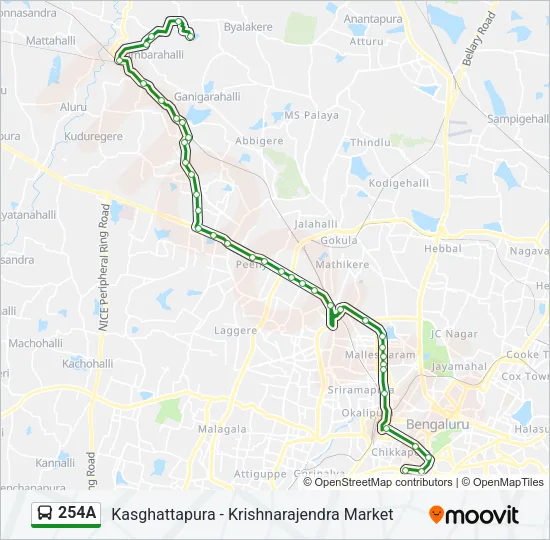 254A Bus Line Map