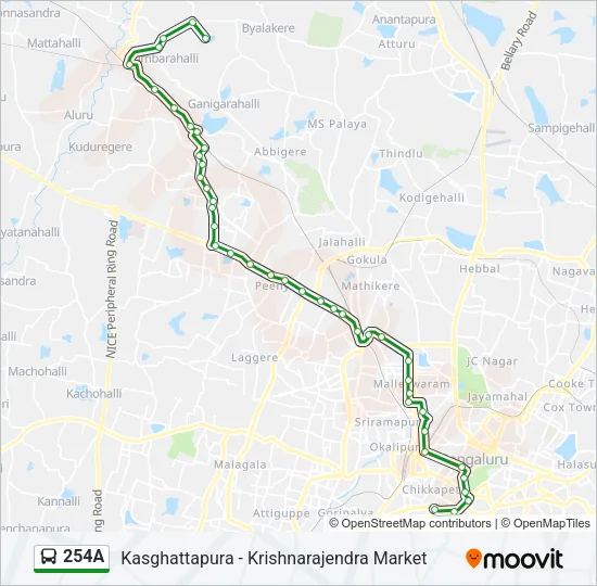 254A Bus Line Map