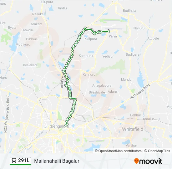 291L Bus Line Map