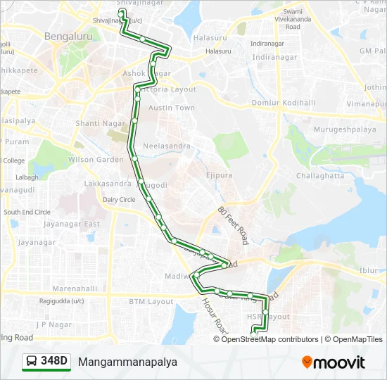 348D Bus Line Map