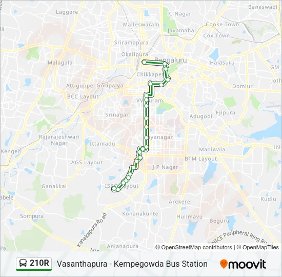 210R Bus Line Map