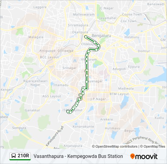 210R bus Line Map