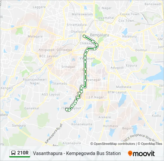 210R Bus Line Map