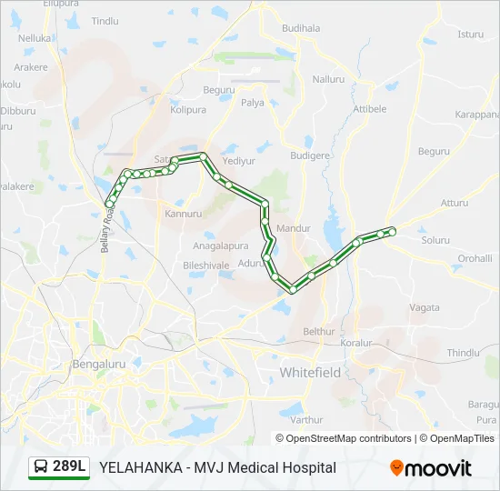 289L Bus Line Map