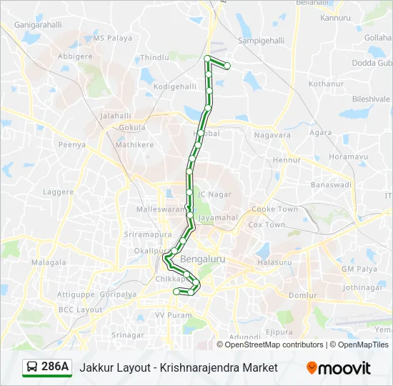 286A Bus Line Map
