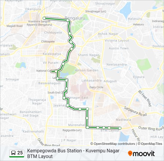 25 Bus Line Map