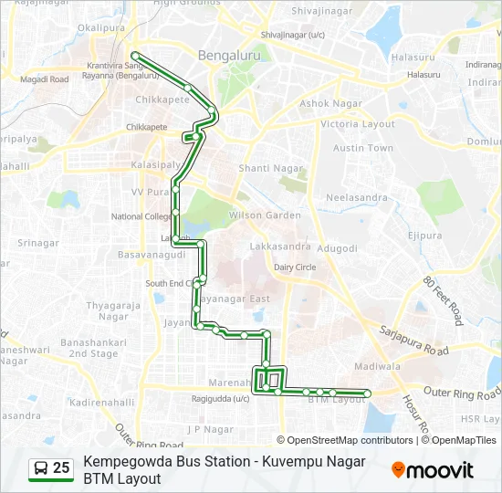 25 Bus Line Map