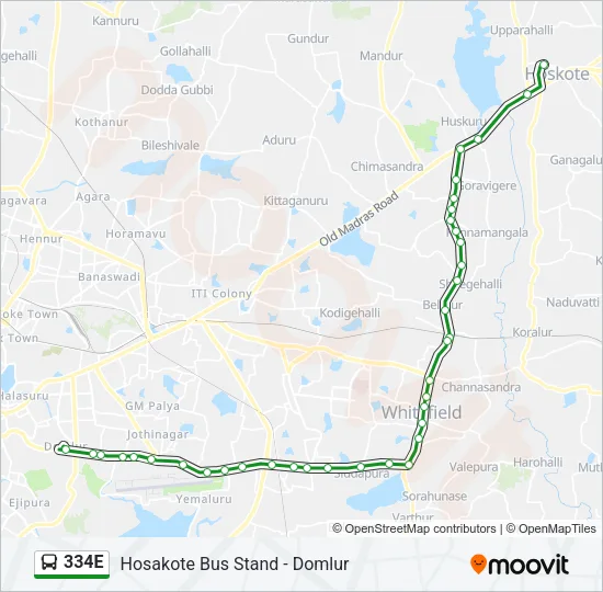 334E Bus Line Map