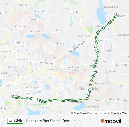 334E Bus Line Map