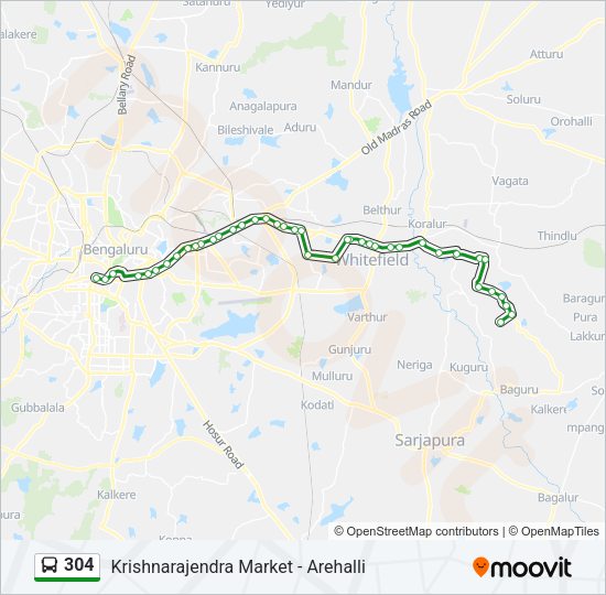 304 bus Line Map