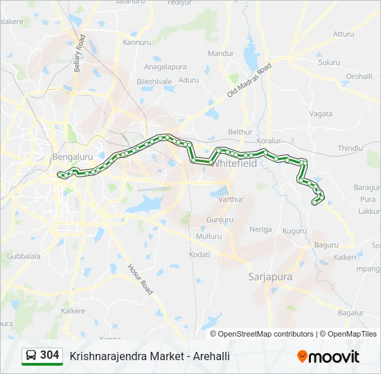 304 Bus Line Map