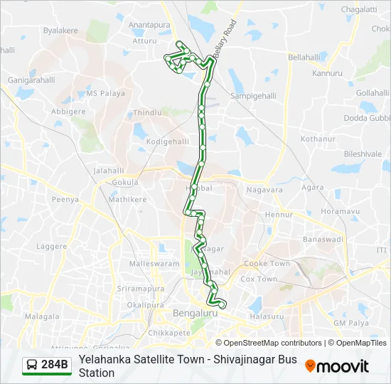 284B Bus Line Map