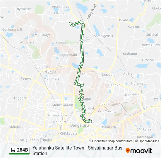 284B Bus Line Map