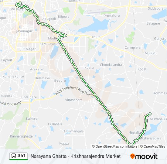 351 bus Line Map