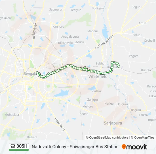 305H Bus Line Map