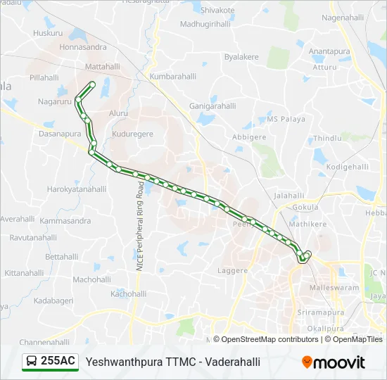 255AC Bus Line Map