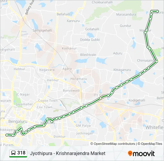 318 Bus Line Map