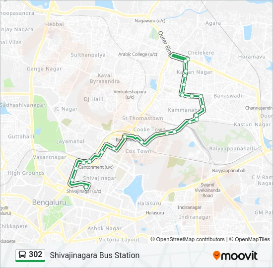 302 Bus Line Map