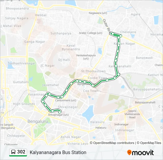 302 Bus Line Map