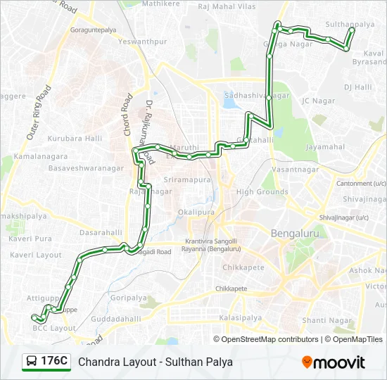 176C Bus Line Map