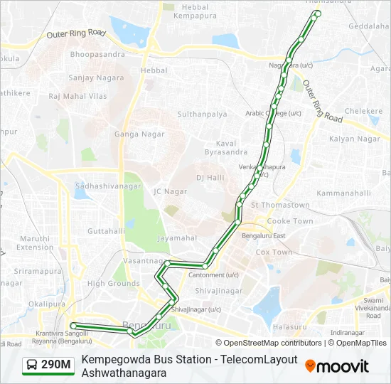 290M Bus Line Map