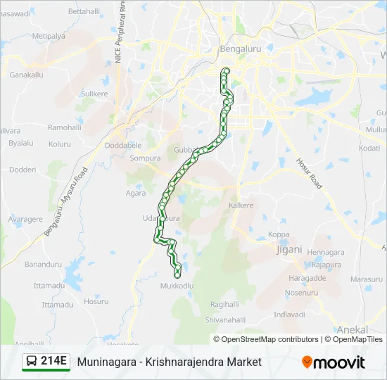 214E Bus Line Map
