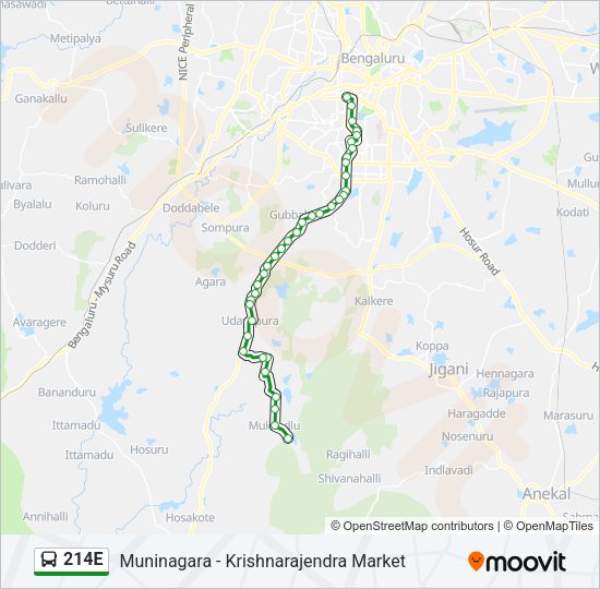 214E Bus Line Map